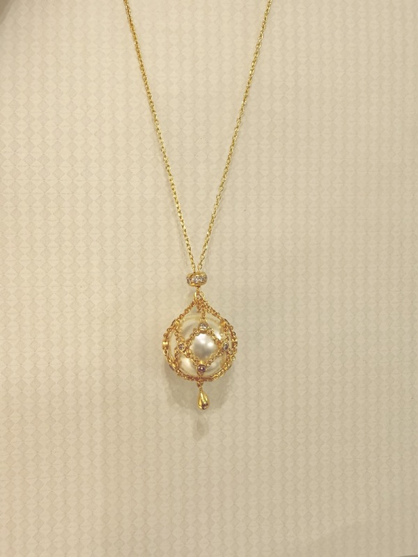 ドリームキャッチャーフラッシュダイヤモンドメッシュバッグパールネックレスニッチデザイン取り外し可能な豪華なライト高級セーターチェーン女性用|undefined