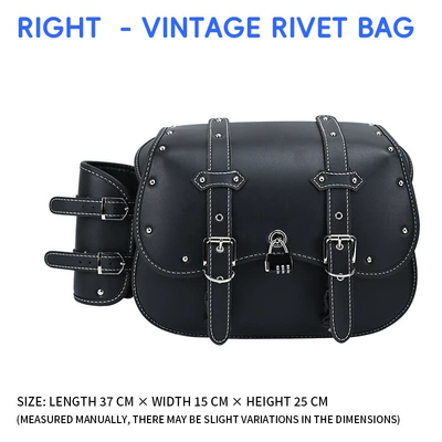 Motorcycle bumper – modification - rivet-quick-release-leather-side-bag-single-right-side-with-anti-theft-lock-cup-holder