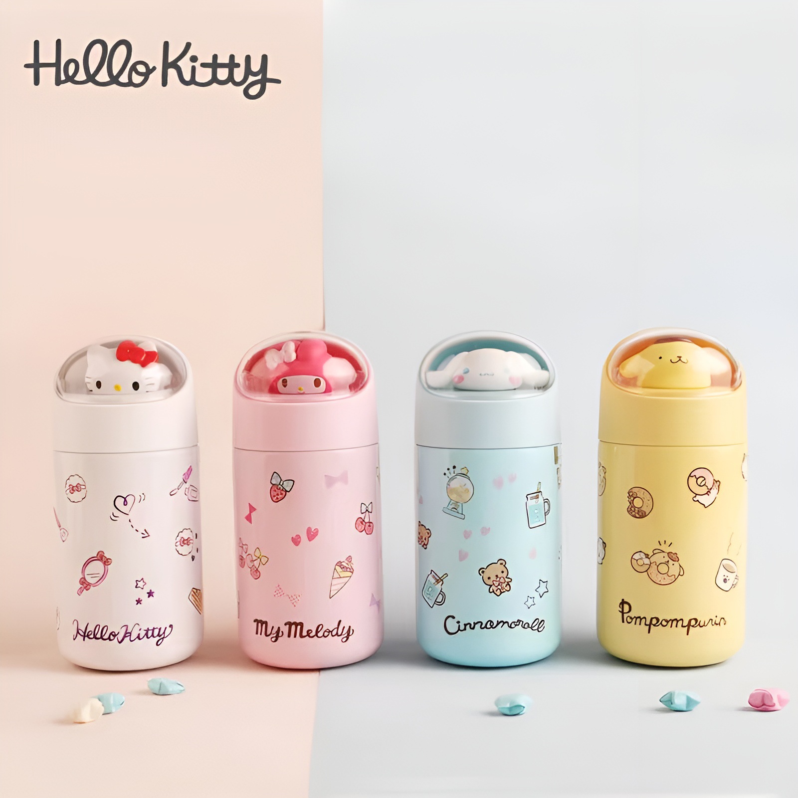 Sanrio Пейзажная кукла термальная чашка милый мультфильм с высоким содержанием лица