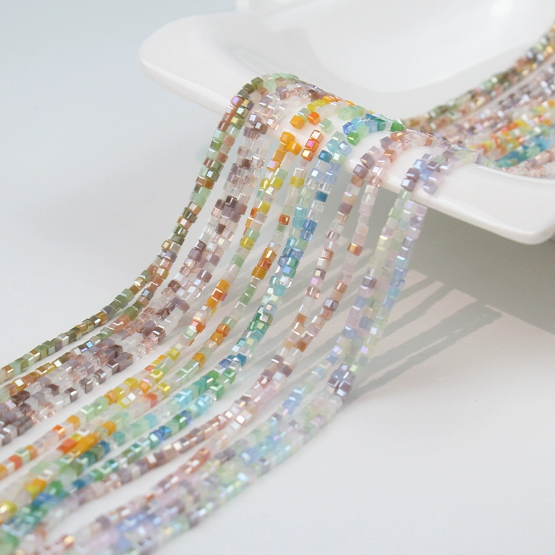 [Мини-квадратные бусины 2 мм] Смешанные квадратные бусины Xiaomi Кристаллические бусины AB Цветные бусины для браслета