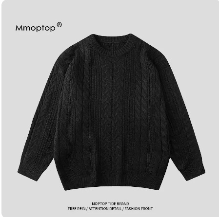 Suéter grueso de color sólido para hombre otoño e invierno 2024 nuevo suéter de punto de cuello redondo suéter coreano para hombre