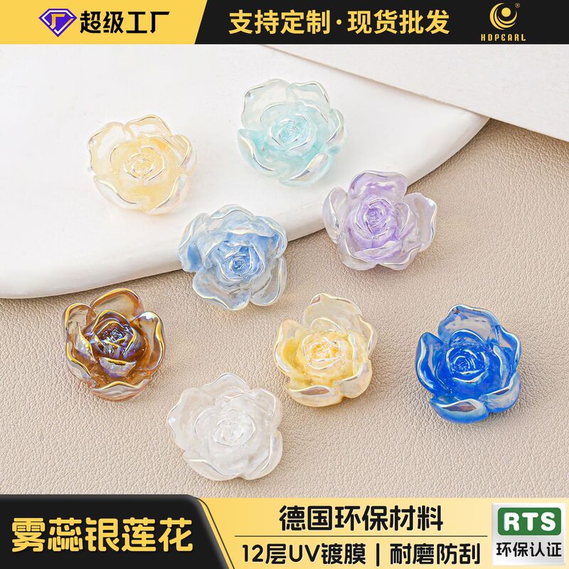 Sequin Manicure Camellia Jewelry Wholesale Ice Transparent Rose Nail Decoration DIY Three-Dimensional Manicure Accessories
