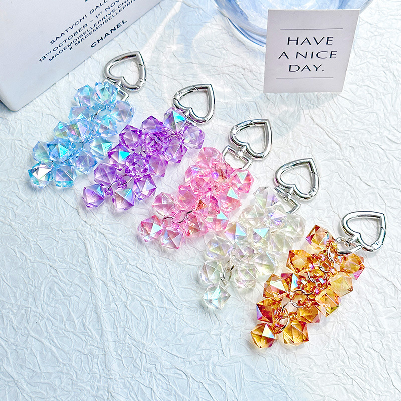 Cute Sweet Colorful Plastic Beaded Mobile Phone Chain display picture 5