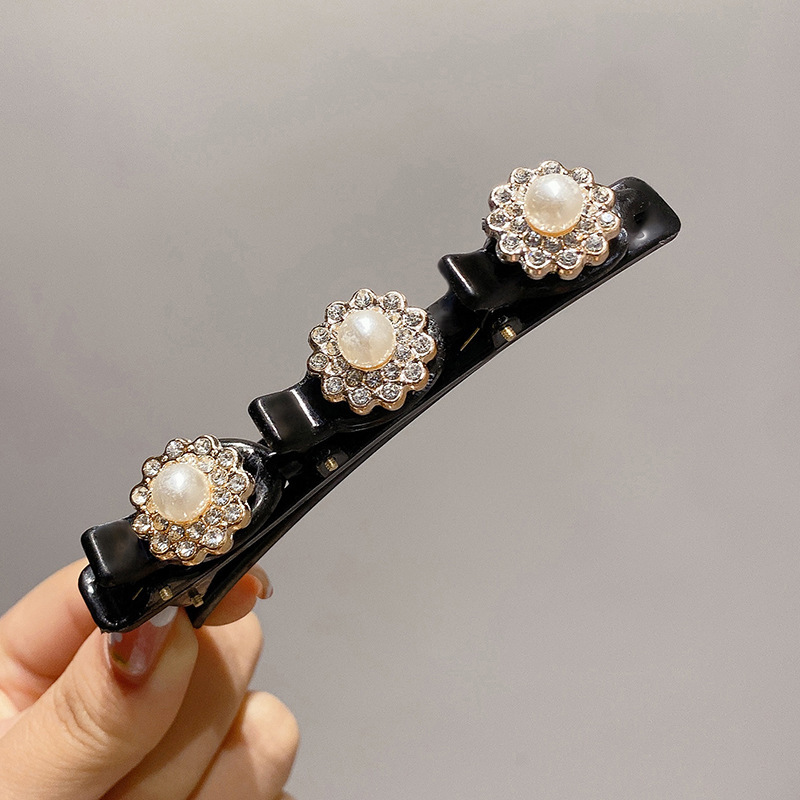 Otoño e invierno flocado clip de pelo trenzado de las mujeres de alto grado frente lado flequillo roto clip de pelo clip superior horquilla tocado