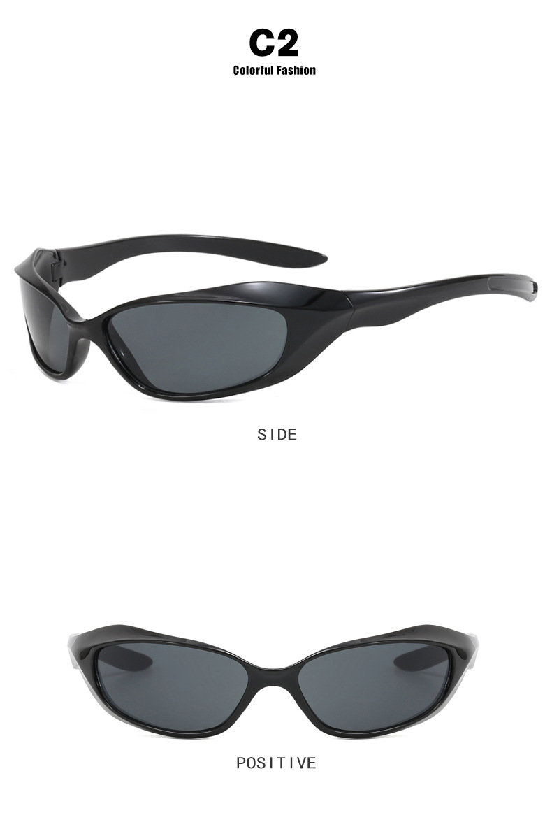 Special-Shaped Mirror Glasses Style Travel Occasion Exaggerated Punk Streetwear Solid Color PC UV400 Protection Special-Shaped Mirror Full Frame Women's Sunglasses