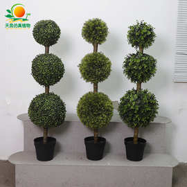 仿真球树 家具新年百搭室内新装饰 网红球树门店绿植仿真植物造景