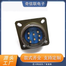 快速卡口Y2M工防航空插座YP28军绿色8芯