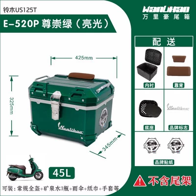 Motorcycle trunk, Suitable for Suzuki Us125T - suzuki-us125t-premium-green-520p-dual-brown-backrest