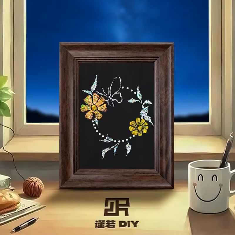 非遗蝴蝶螺钿画diy手工材料包拼贴立体画暖场团建沙龙活动礼物|undefined