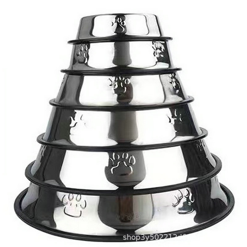 Tazón para mascotas de acero inoxidable, tazón para perros, alimentación dietética, suministros para gatos, tazón para perros para mascotas general engrosado, tazón antideslizante fácil de lavar