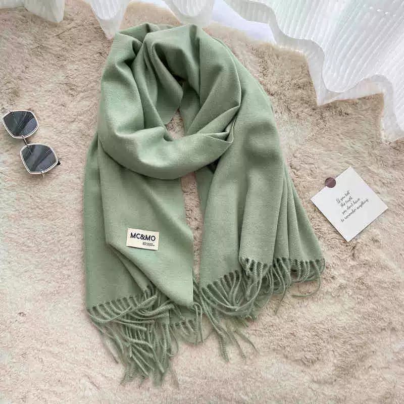 Colored winter scarf, red cashmere, keep warm universal cloak, increased thickness