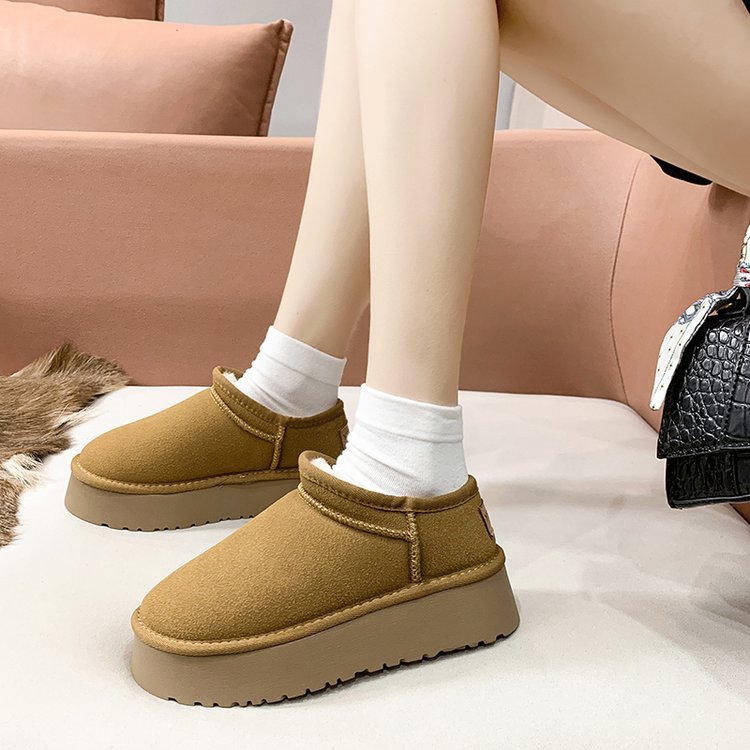 Women's Winter Ankle Boots With Plush Lining And Thick Sole_voghion.com