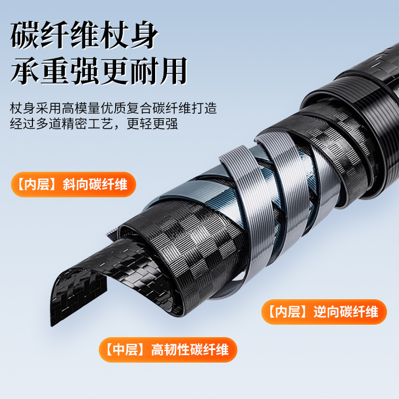 碳纤维伸缩拐杖老年人专用防滑稳固碳素拐棍超轻便辅助行走手杖|undefined