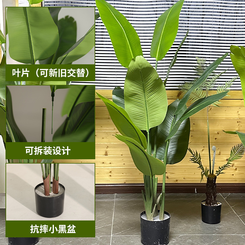 仿真绿植天堂鸟仿真花假树植物仿生高端轻奢客厅落地摆件造景盆栽|undefined