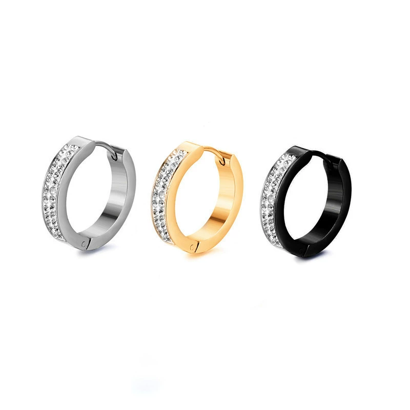 Модная глина, серьги из нержавеющей стали, ( торговля), инкрустированы diamonds