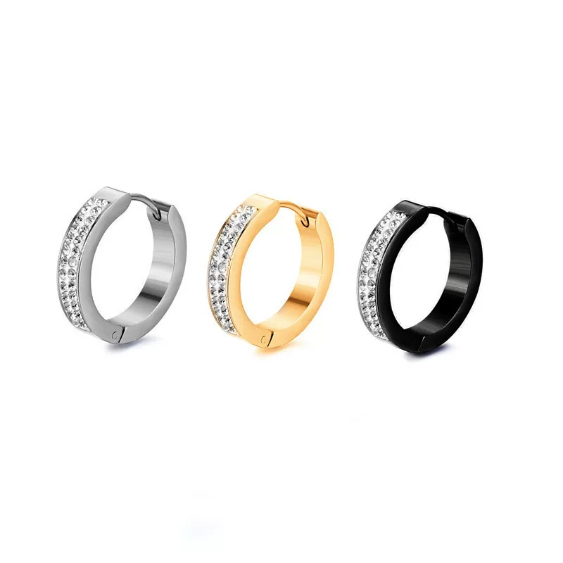 Модная глина, серьги из нержавеющей стали, ( торговля), инкрустированы diamonds