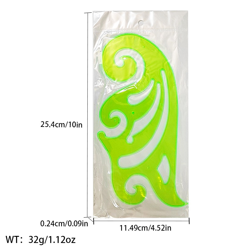 Regla de curva directa de fábrica Botón regla de arco regla de ropa regla de corte traje de regla de jaula de manga regla de tamaño colección