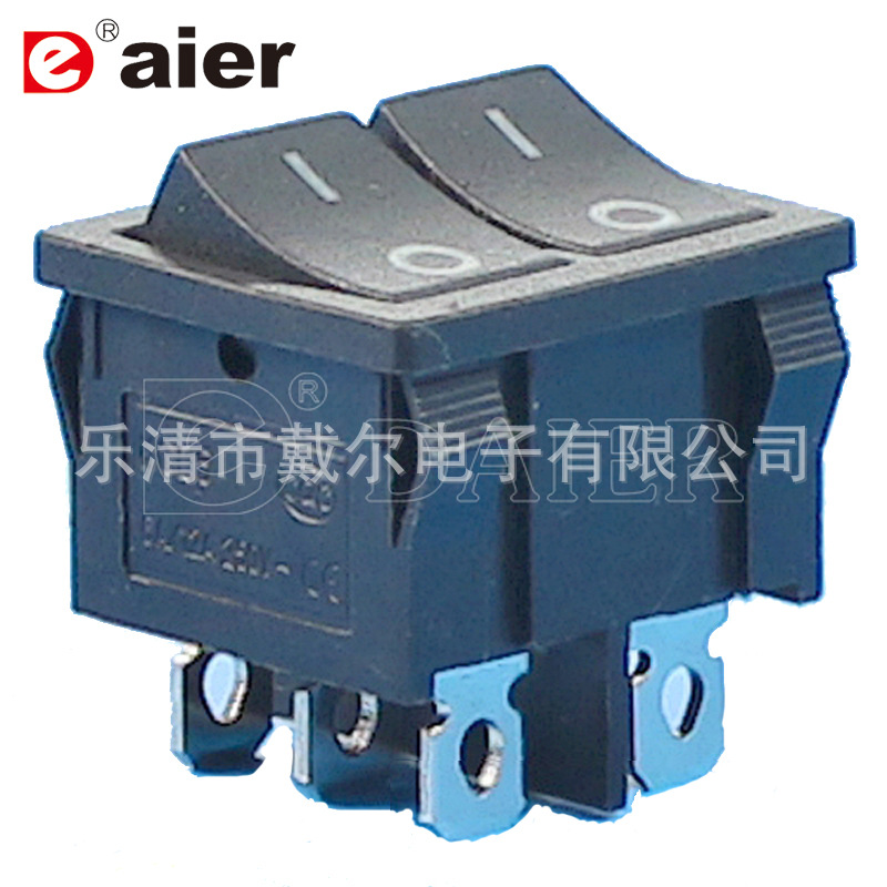 KCD1-6-2102船形开关 复位开关 6脚两档船型开关 双联开关