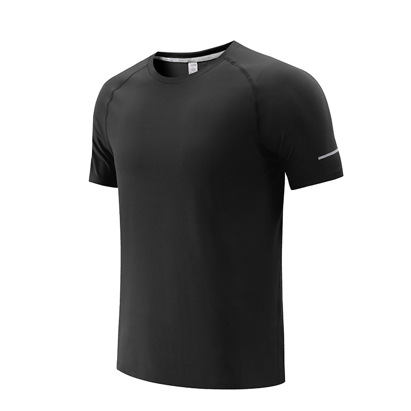 Deportes casuales de verano de manga corta hombres y mujeres al aire libre transpirable fitness corriendo ropa de secado rápido grupo estudiante camiseta en stock A