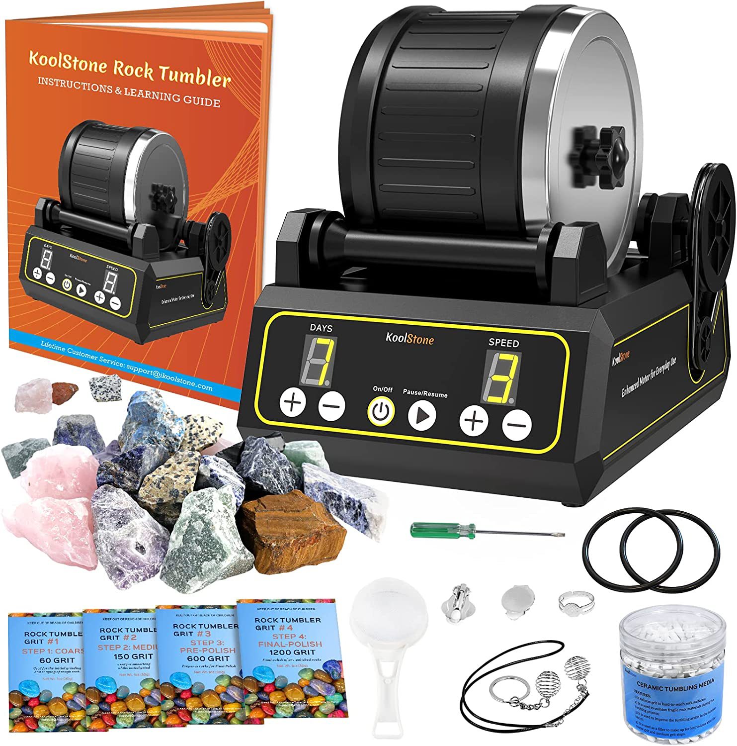 新款创意亚马石头抛光机适合儿童的科学礼物磨石机