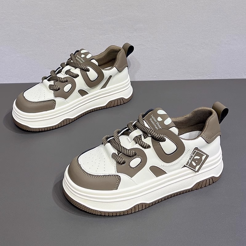 Damen Sneaker Mit Dicker Sohle In Schwarz Und Weiß_voghion.com