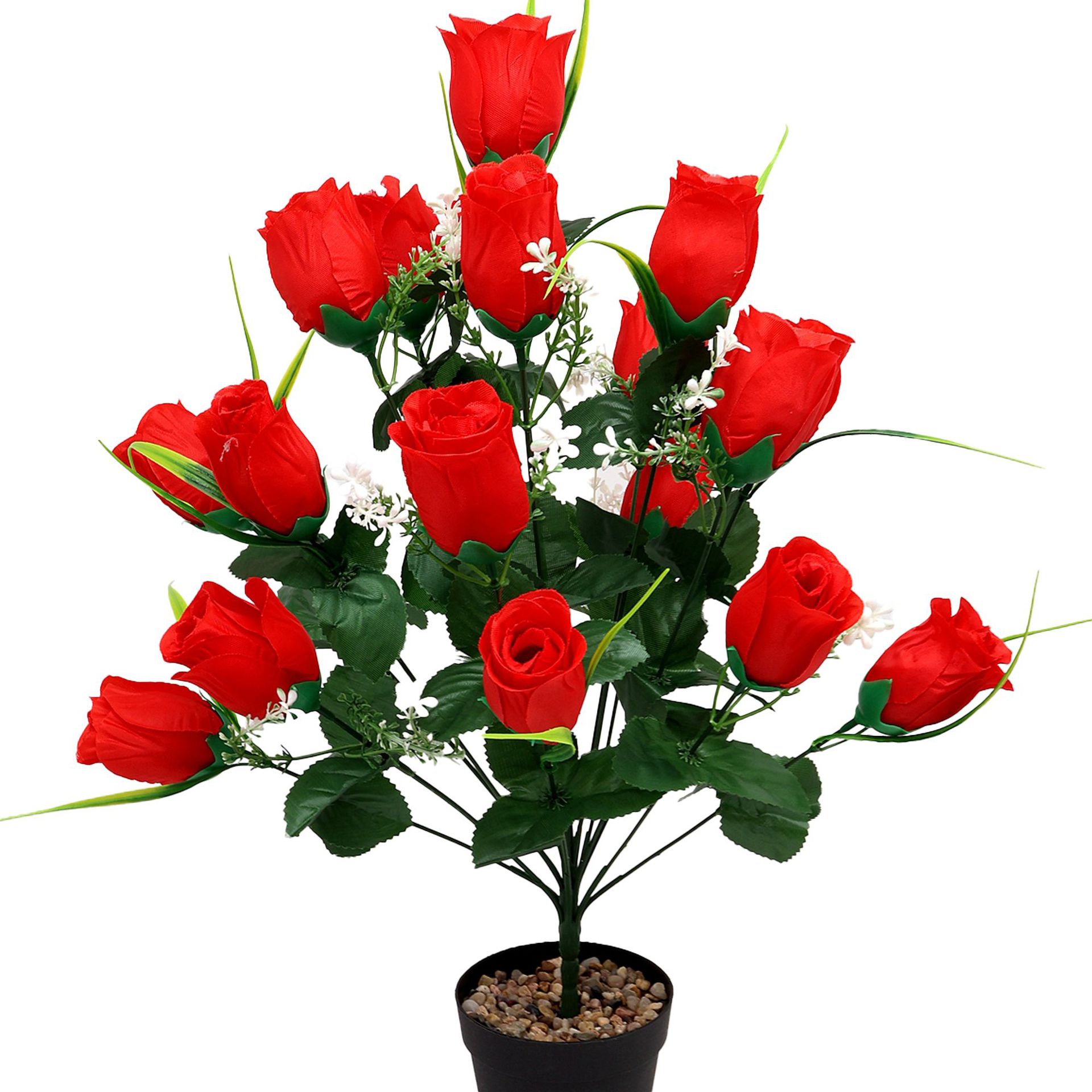 Ramo de capullos de rosa artificial, decoración floral para el hogar