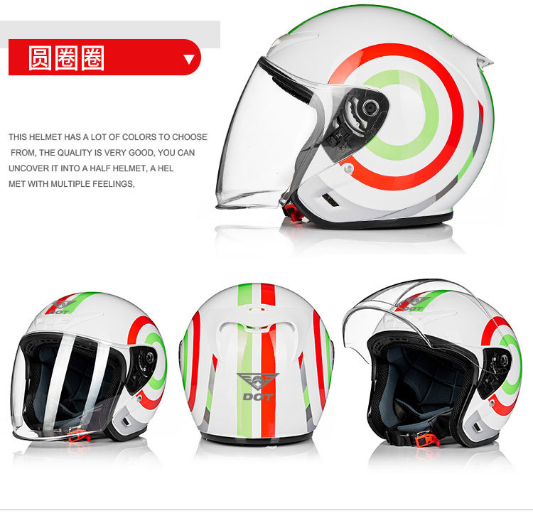 Dot Helmet Motorcycle Taichi Half Helmet Sun Protection 3C Certified All-Season Safety Helmet Electric Vehicle Helmet