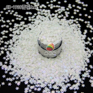 1930油彩幻彩白色金葱粉雪花6mm 工艺品滴胶美甲流麻金葱粉亮片