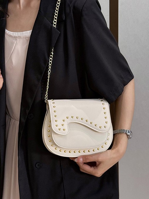 Bolso de diseño de nicho para mujeres 2026 comercio exterior nuevo bolso de cadena multicapa, tela de alta calidad, silla de remaches