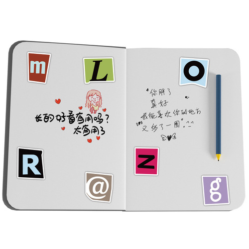 200 numbers, letters, symbols, notebook stickers, children's stationery, water cup, mobile phone case, notebook waterproof stickers