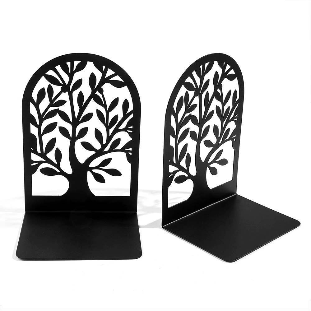 Bookends (Life Tree) Metal Tree-Shadow Design, Desktop Book Storage Pair, Decorative