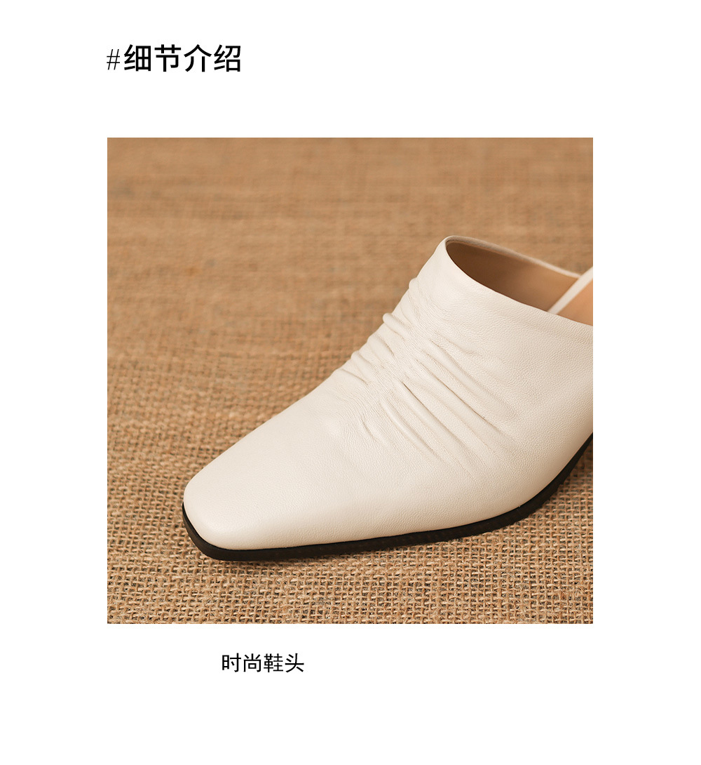 Sandal cao gót nữ mũi kín gót hở, gót 5 cm — đen chi tiết 14