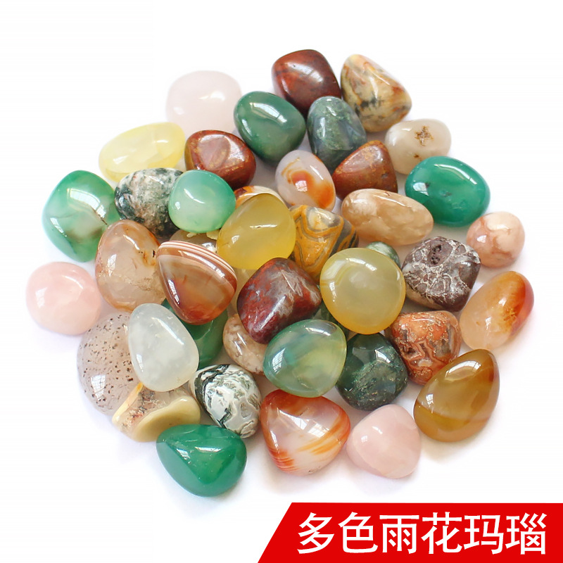 River pebbles wholesale natural agate raw stone fish tank landscaping colorful small pebbles micro landscape decorative stone