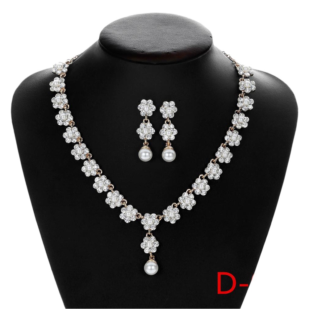 欧米の結婚式の金色の真珠のネックレスのイヤリングのアクセサリーのセットのアイデアの花嫁のアクセサリーのクロスボーダーの対外貿易の人気販売