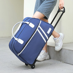 Pull-along suitcase lightweight waterproof Oxford cloth rolling travel bag foldable short-distance travel bag luggage bag with large capacity printed logo
