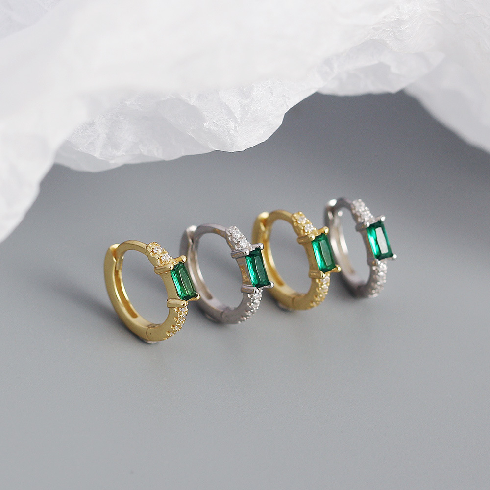 Geometric Fashion Gem Plating Earrings display picture 9