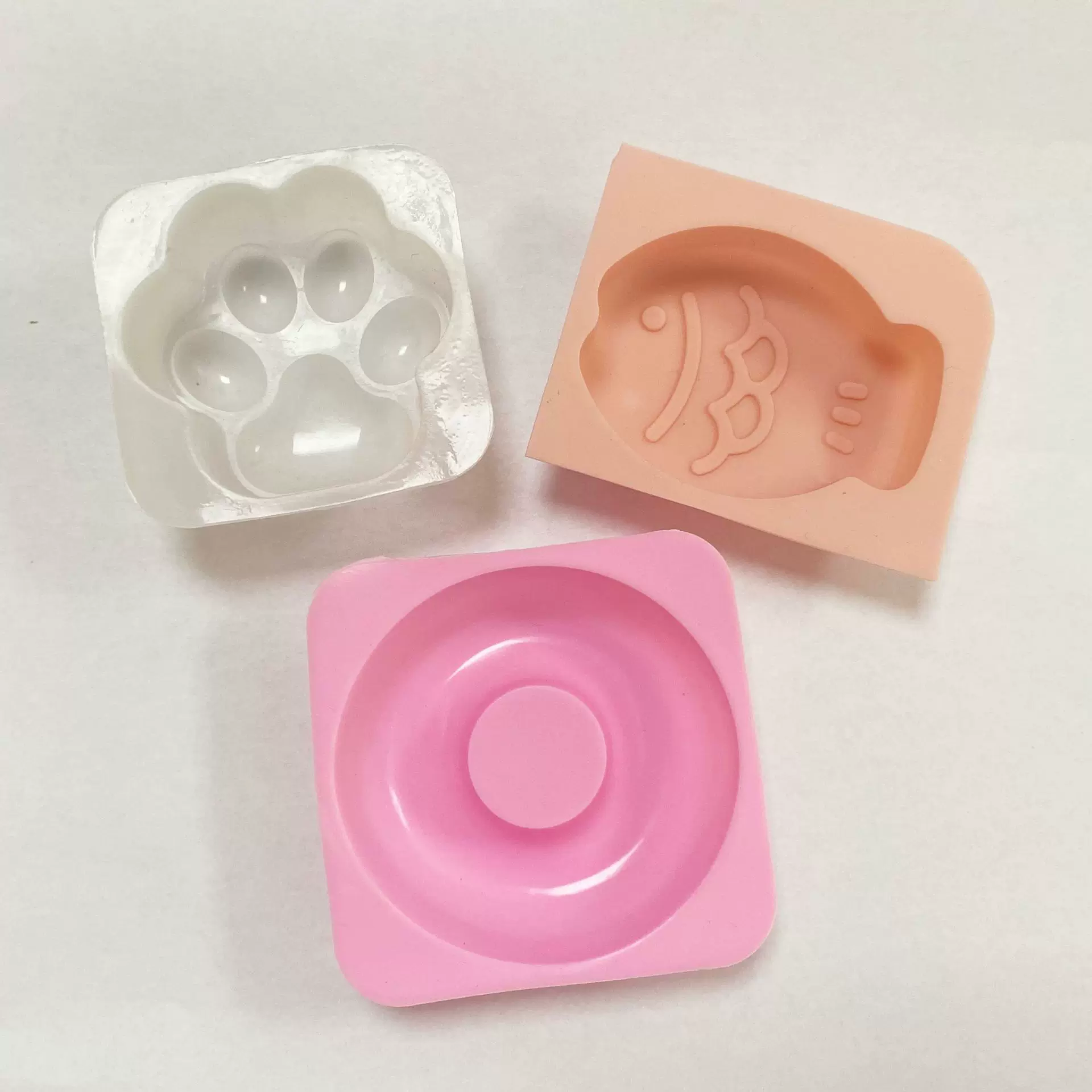 水晶滴胶模具火漆印章diy硅胶甜甜圈猫爪小鱼ab胶捏捏模具批发