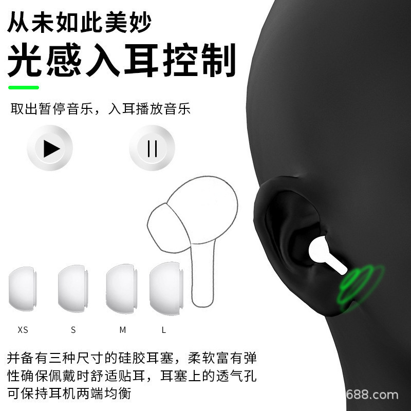 跨境华强北五代蓝牙耳机大电量无线入耳式降噪运动跑步款高配降噪|undefined