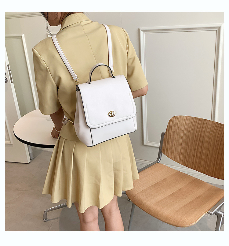 Wholesale Hit Color Lock Texture Fashion Portable Backpack display picture 80