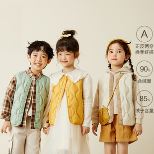 2025 Children's down Jacket Vest White Duck down Warm Vest Boys Girls Autumn and Winter Children's Clothing Vest Vest Trendy
