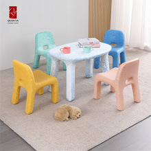 北欧ins简约儿童餐桌椅塑料矮款网红靠背小孩板凳幼儿园宝宝凳子
