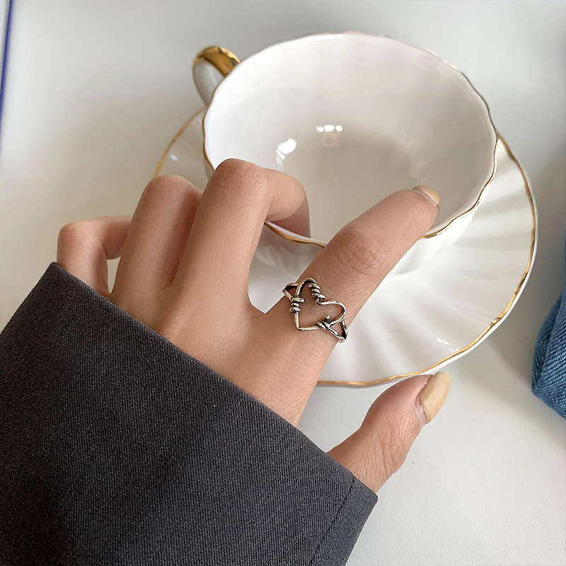 Simple Style Heart Shape Copper Plating Open Ring 1 Piece