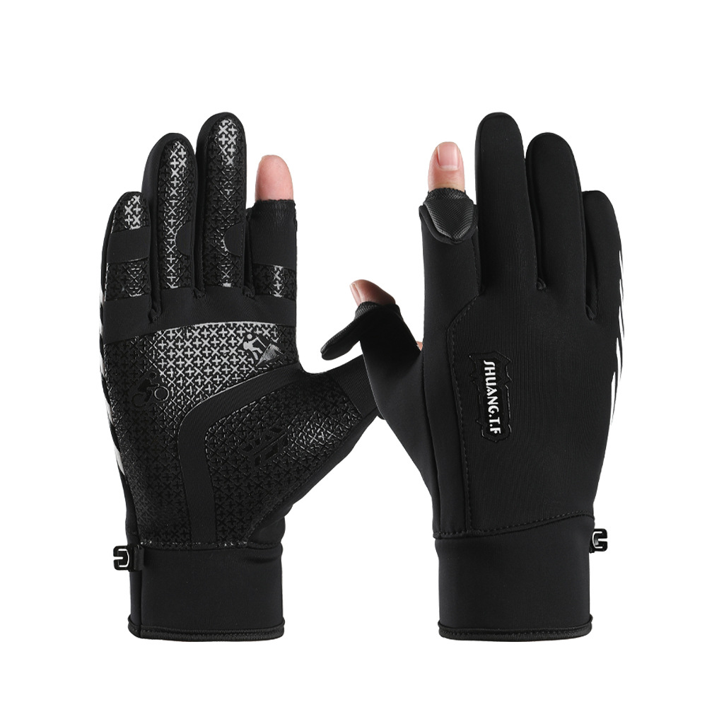 Guantes de ciclismo al aire libre para hombres de otoño y invierno deportivo impermeable a prueba de frío a prueba de viento con guantes calientes de pantalla táctil gruesos