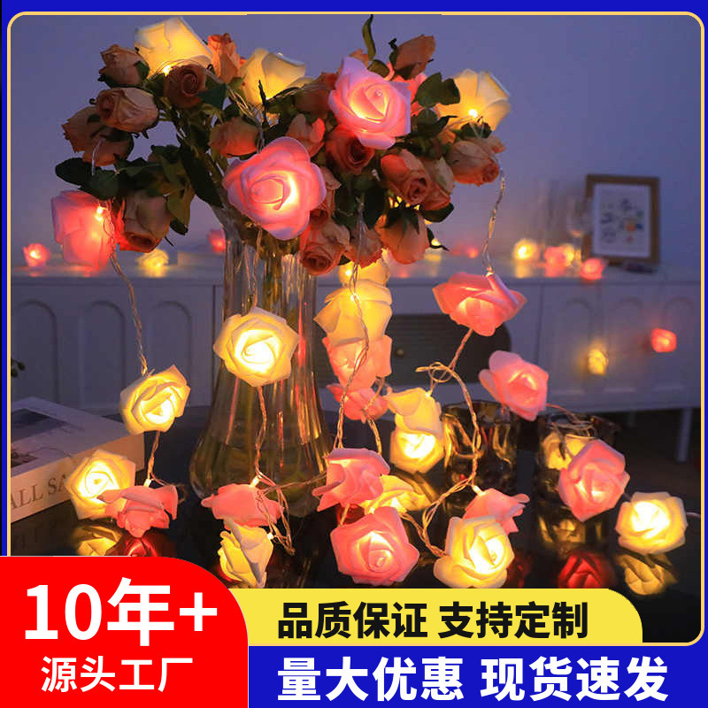Led Rose Light String Scene Layout Decoration Valentine's Day Artificial Flower Wedding Atmosphere Light Stall Lights Lanterns Led Rose Light String Scene Layout Decoration Valentine's Day Artificial Flower Wedding Atmosphere Light Stall Lights Lanterns