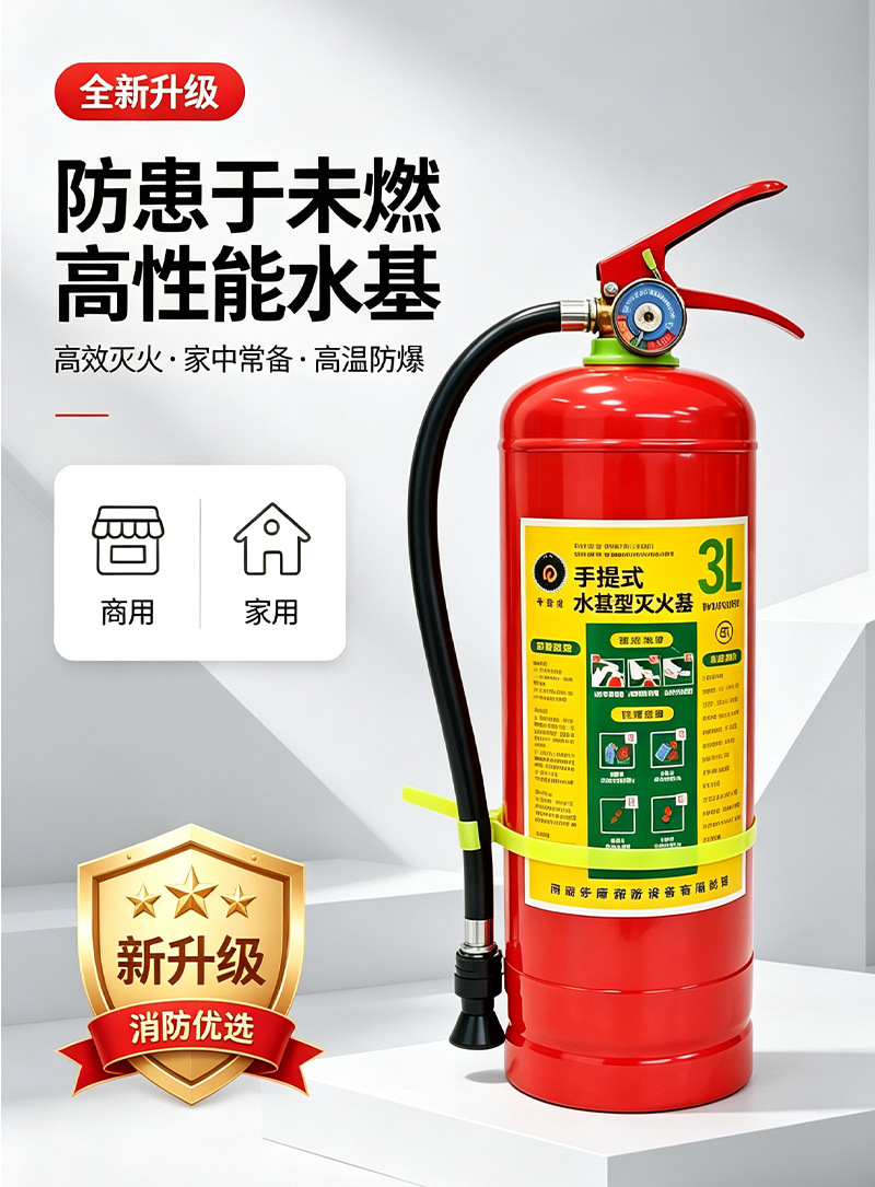 2026 model low-temperature 3-liter water-based fire extinguisher for car and home use, anti-freeze at minus 30 degrees, 2L/6L portable fire extinguisher