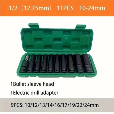 mechanical repair kit 8-32mm, Mühərrik tənzimləmə alətləri - 11-piece-electric-socket-set-10-24mm