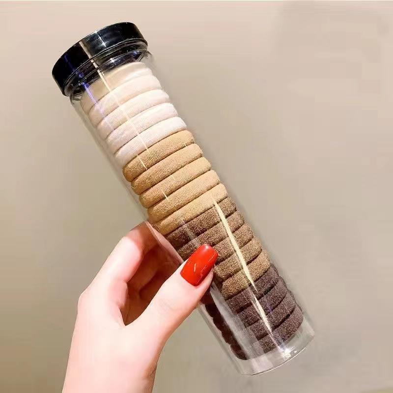 Gomas de mujer gruesas, alta elasticidad, duraderas, cuerdas negras para adulto, cubierta de cuero, tocado