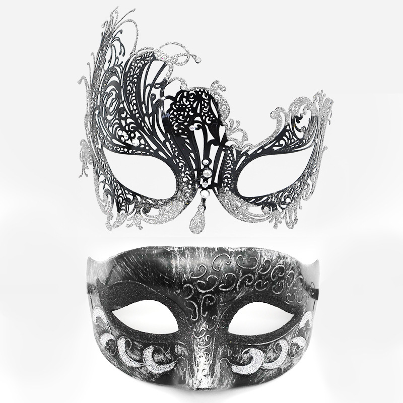 Amazon pop carnaval pareja máscara de baile de maquillaje hombre venecia máscara de halloween mitad cara pintada