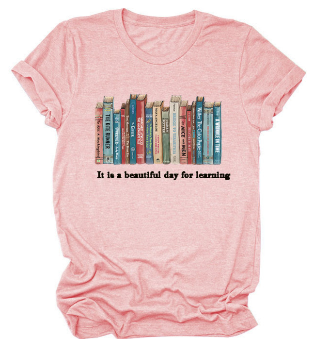 Verano Y2K tops de mujer casual retro de manga corta niña suelta cuello redondo camiseta negra Pedido mínimo de una pieza