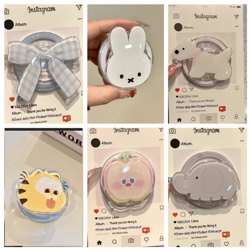 New Japanese and Korean Cute Miffy Rabbit Magsafe Holder Magnetic Air Bag Mobile Phone Holder Foldableable and Retractable